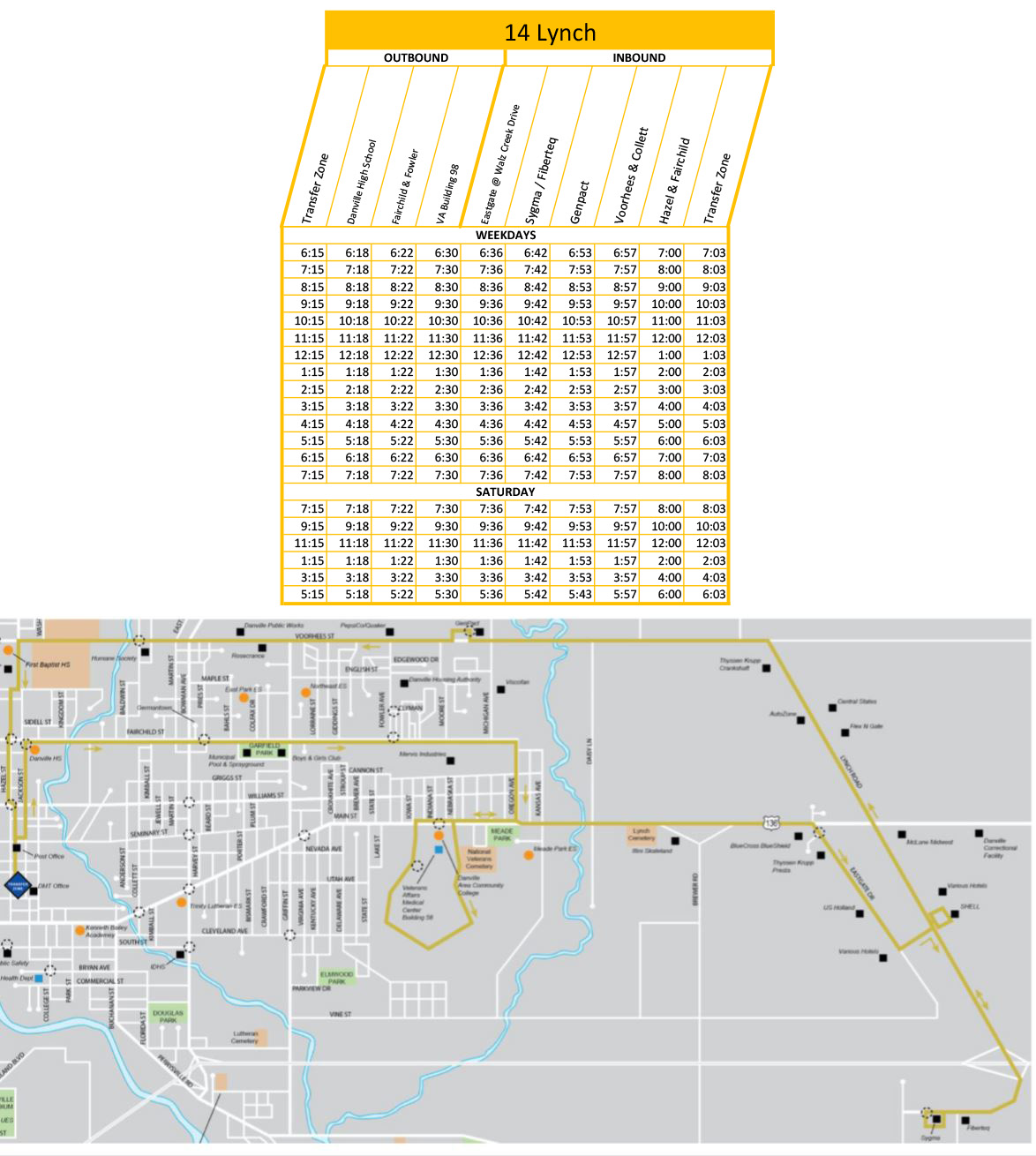 14 Lynch Schedule & Map